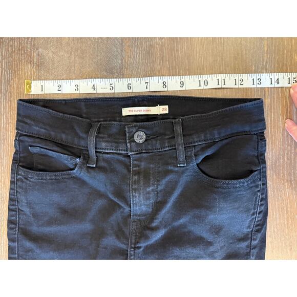 LEVI's 710 Black Super Skinny Denim Jeans Women size 28 - Picture 7 of 8